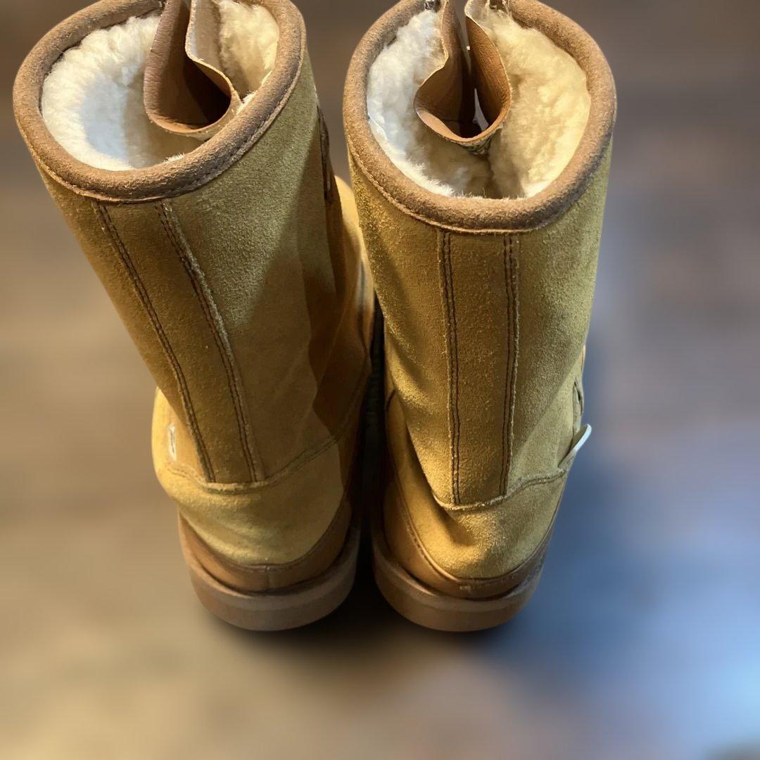 ベージュ スエード ムートンブーツ