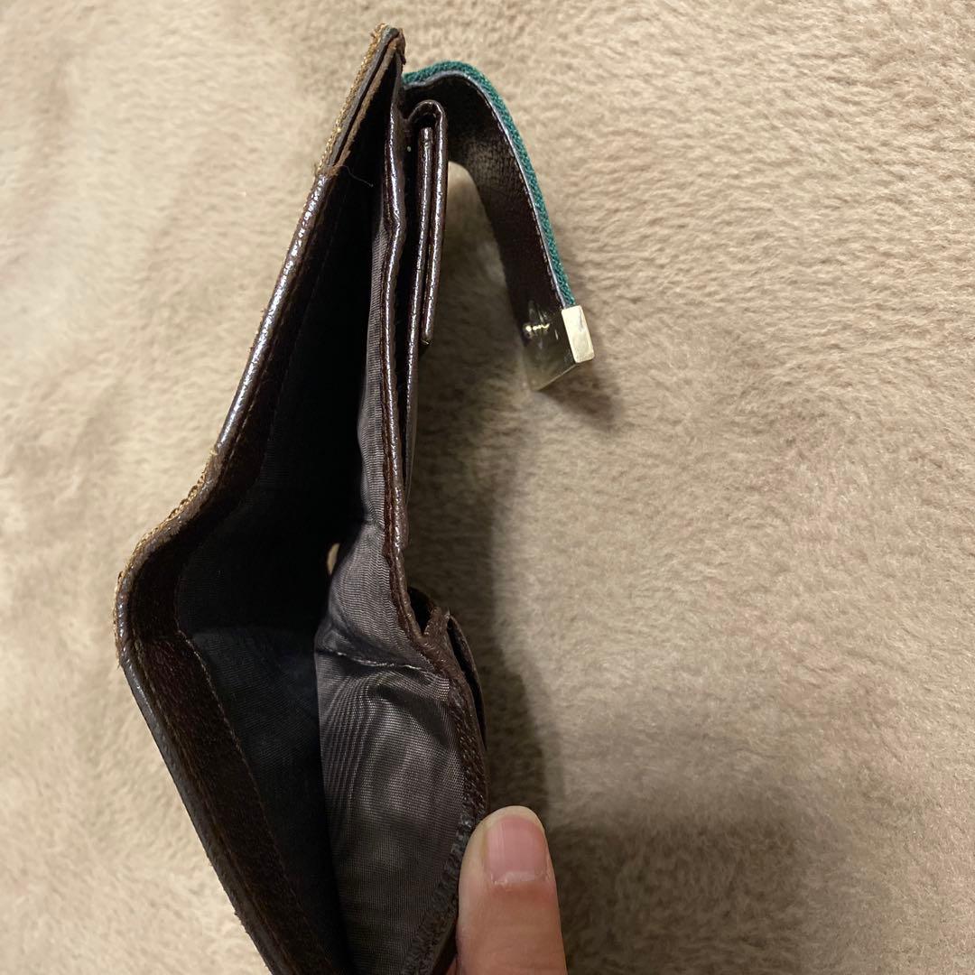 値下げしました！GUCCI 二つ折り財布　シェリーライン　中古