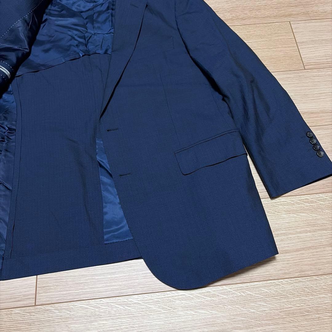 専用エルメネジルド ゼニア×オンワード　セットアップ　ネイビーシャドウストライプ