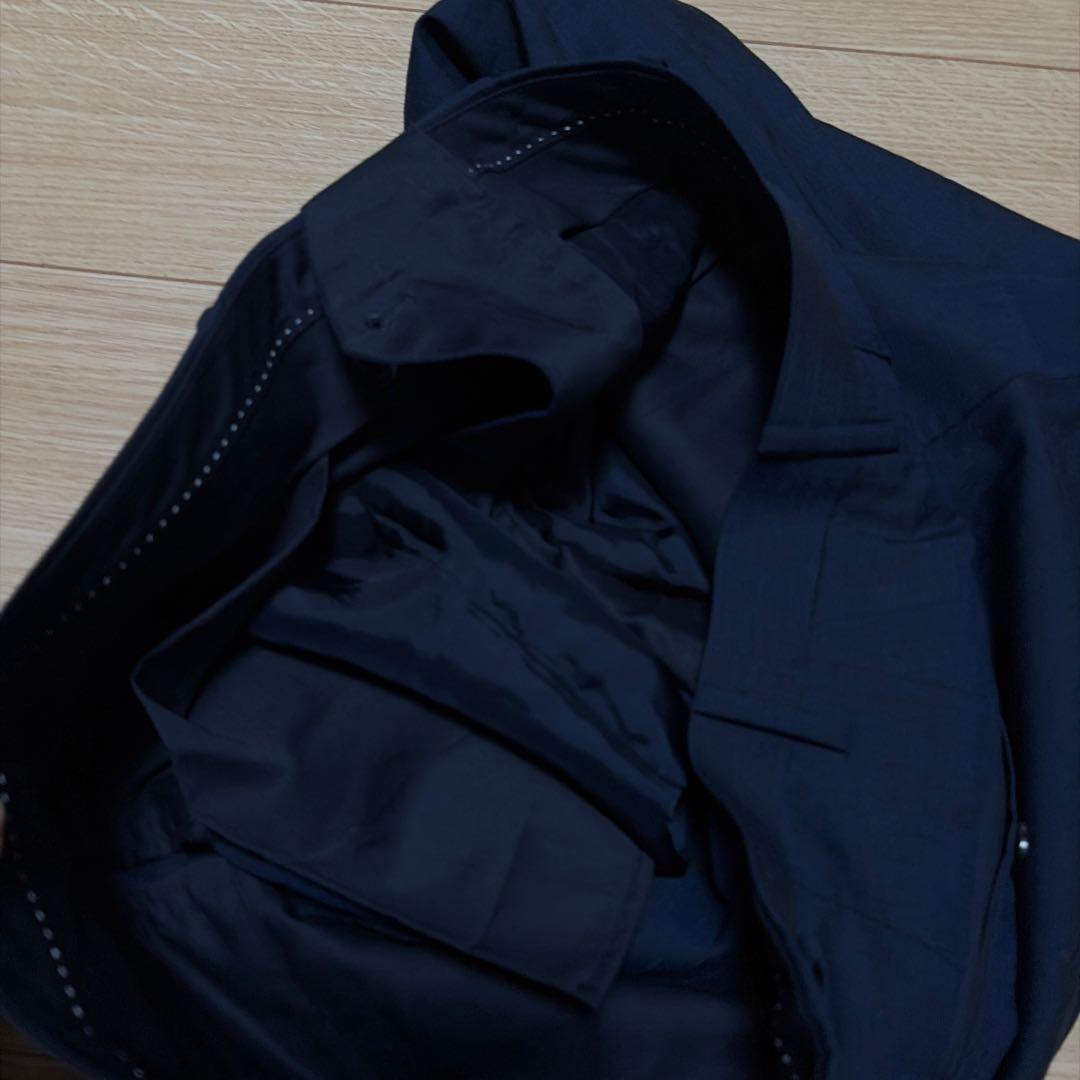 専用エルメネジルド ゼニア×オンワード　セットアップ　ネイビーシャドウストライプ