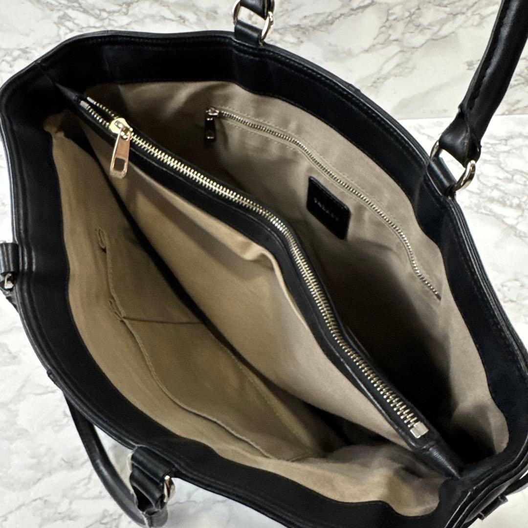 SAZABY サザビー 本革 レザー リクルート ビジネストートバッグ 黒