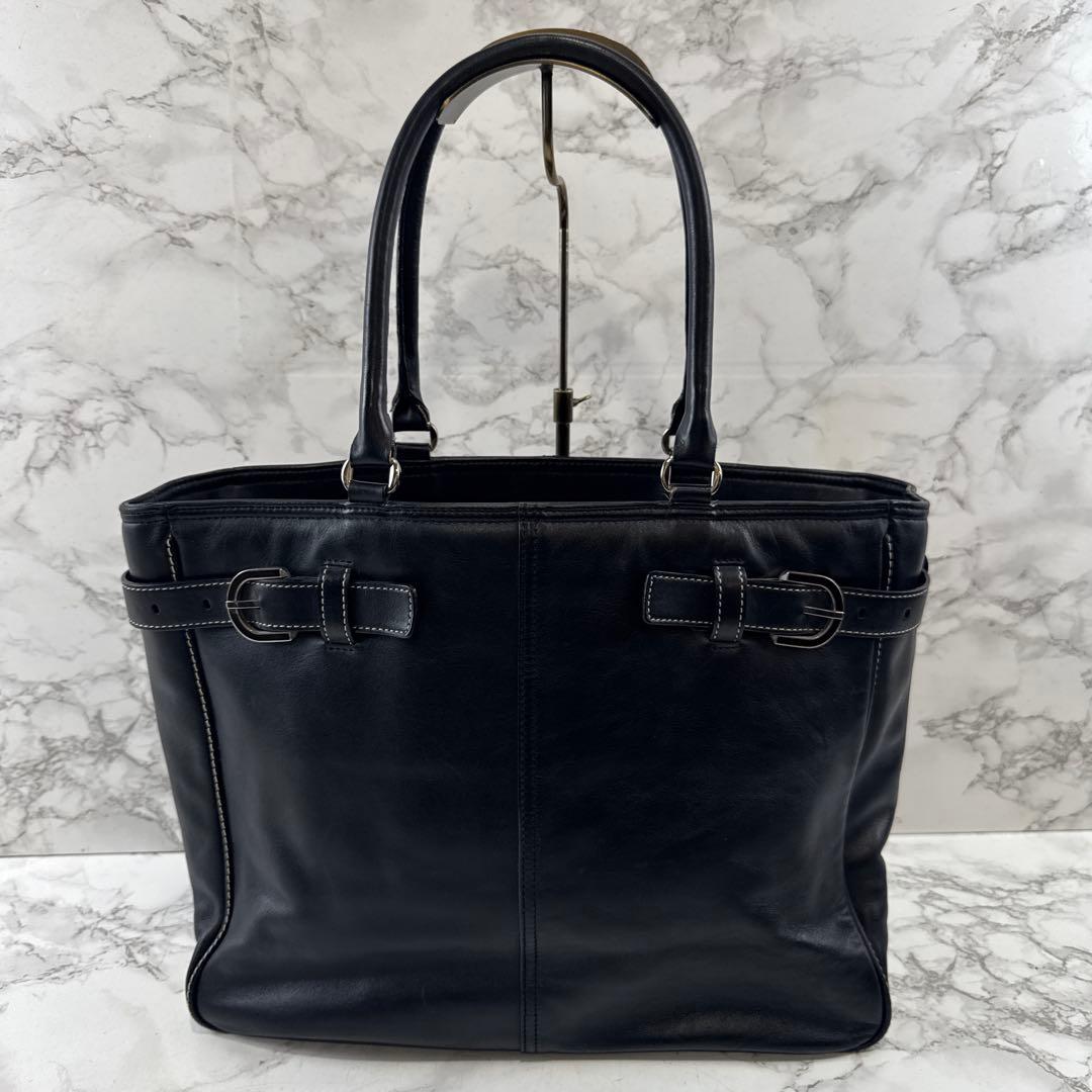 SAZABY サザビー 本革 レザー リクルート ビジネストートバッグ 黒