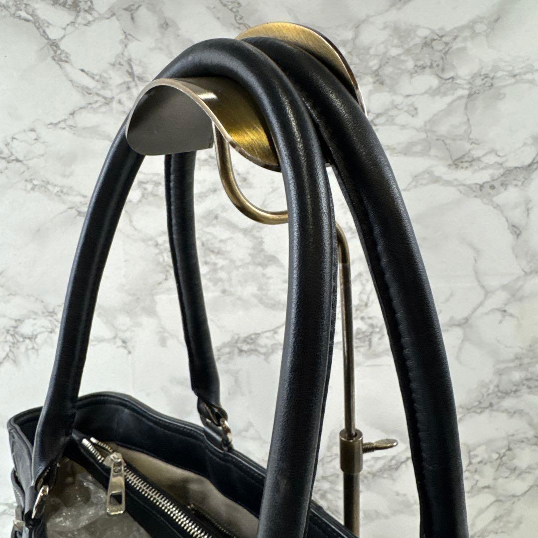 SAZABY サザビー 本革 レザー リクルート ビジネストートバッグ 黒