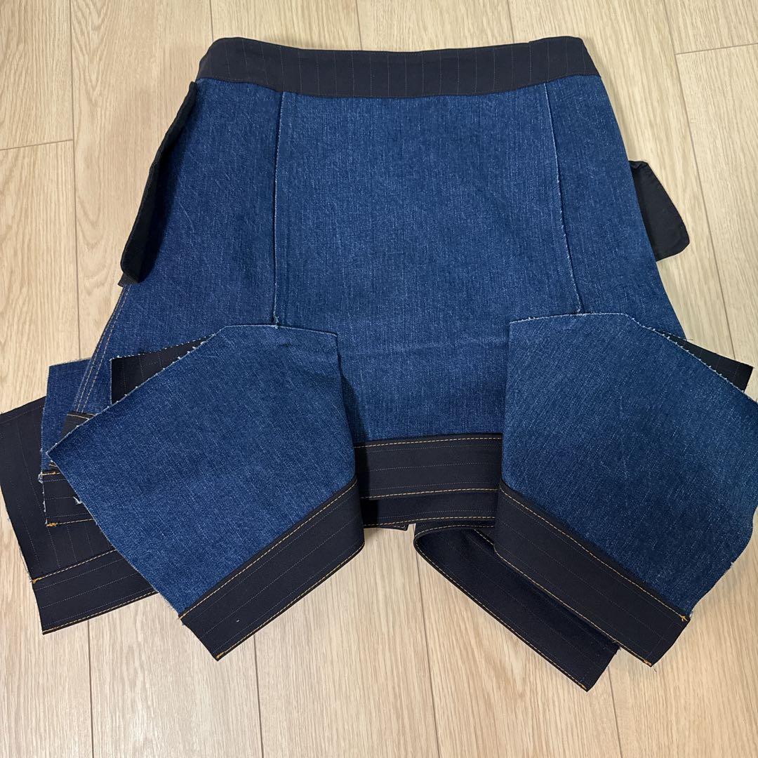sacai 24SS ストライプデニムドッキング　ボンディングスカート　サイズ2