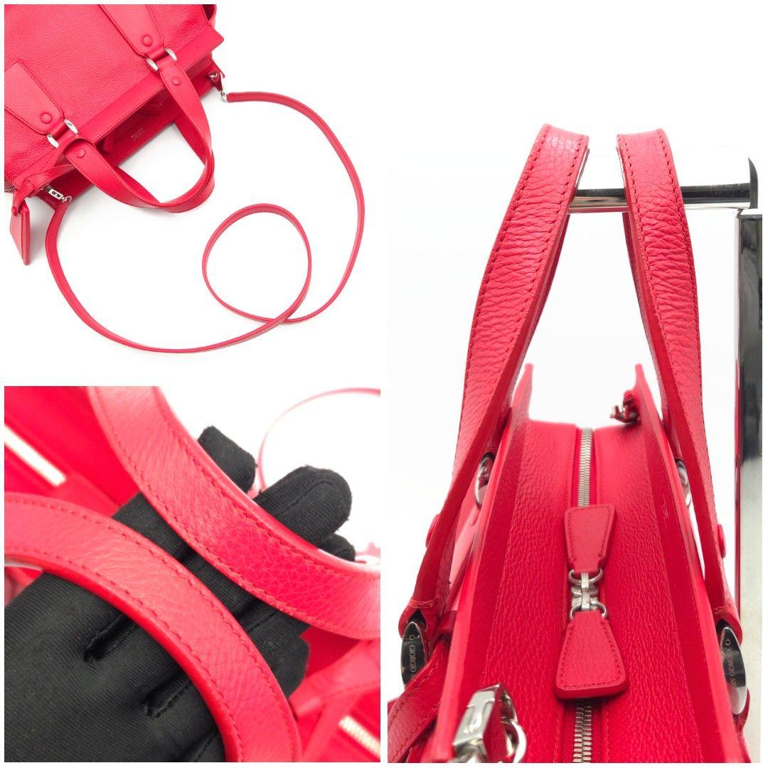 ✨美品✨GIORGIO ARMANI 2Way ショルダーバッグ レザー レッド