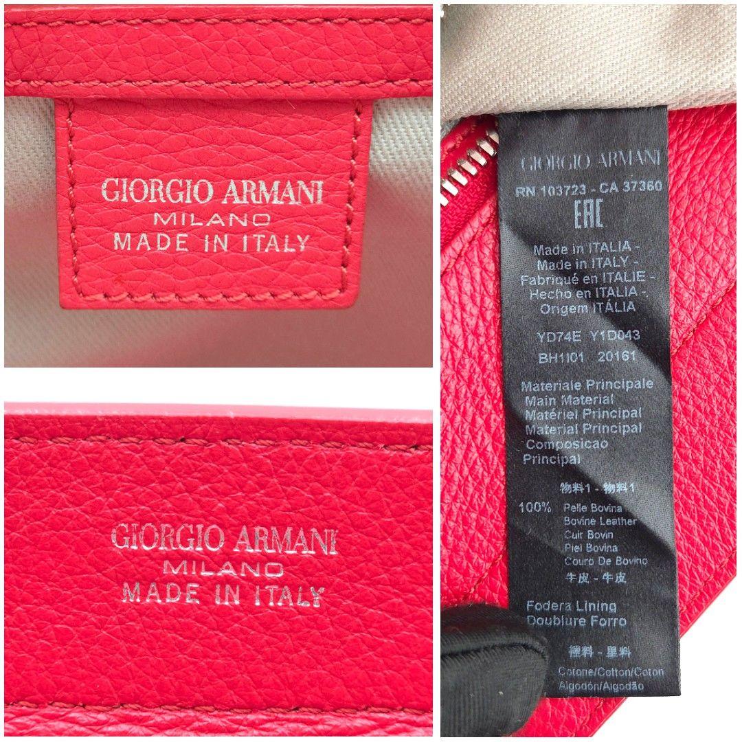 ✨美品✨GIORGIO ARMANI 2Way ショルダーバッグ レザー レッド