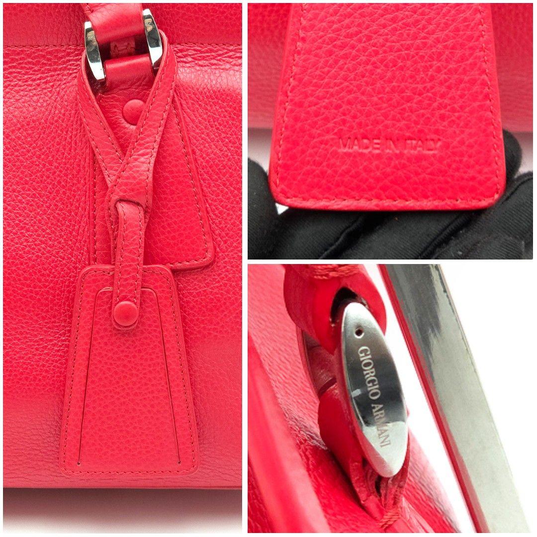 ✨美品✨GIORGIO ARMANI 2Way ショルダーバッグ レザー レッド