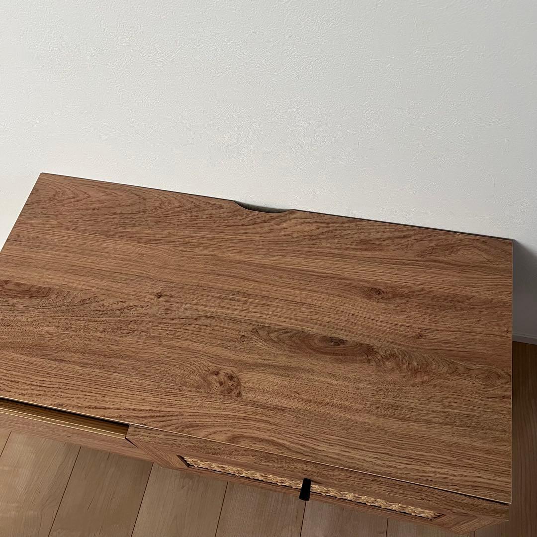 ラタン調　木製テレビボード　テレビ台 幅80cm