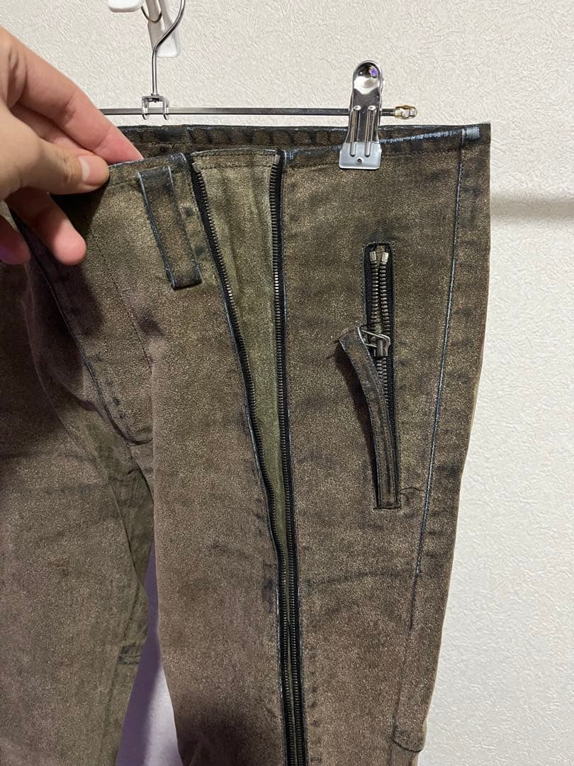 bajra バジュラ 牛革 レザーパンツ ジップデザイン Lサイズ
