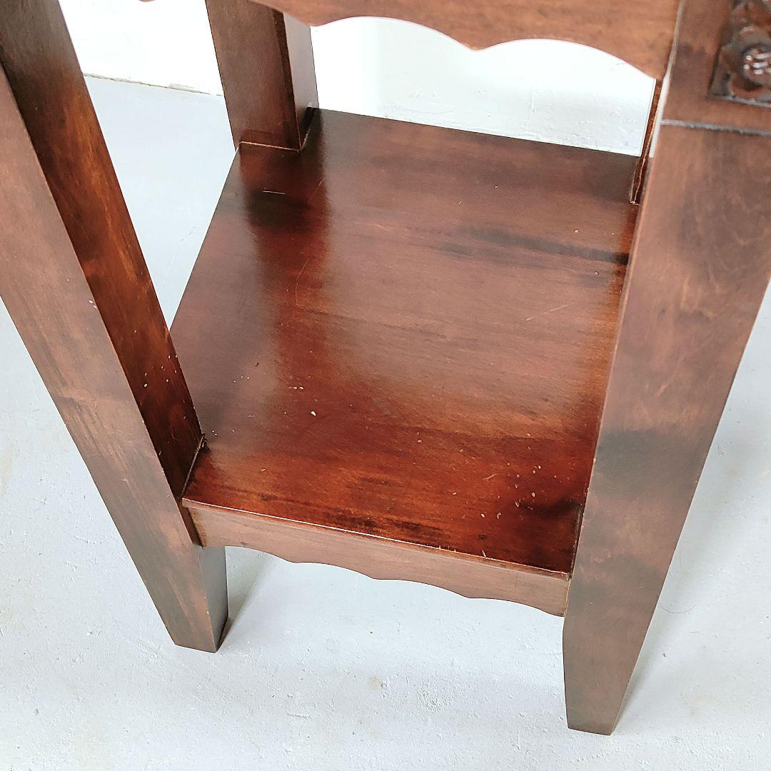 アンティーク　花台　可愛らしい　花柄　彫刻