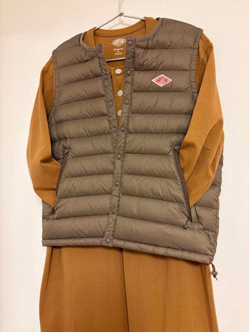 DANTON ダウンベスト　モカ　ブラウン 34