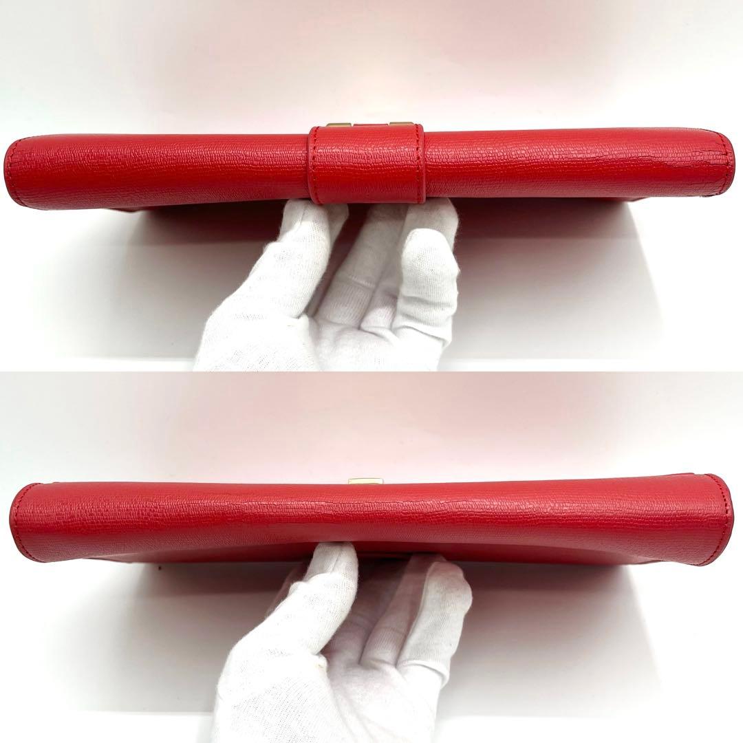 【希少】イヴ・サンローラン　クラッチバッグ　Yライン レッド　レア