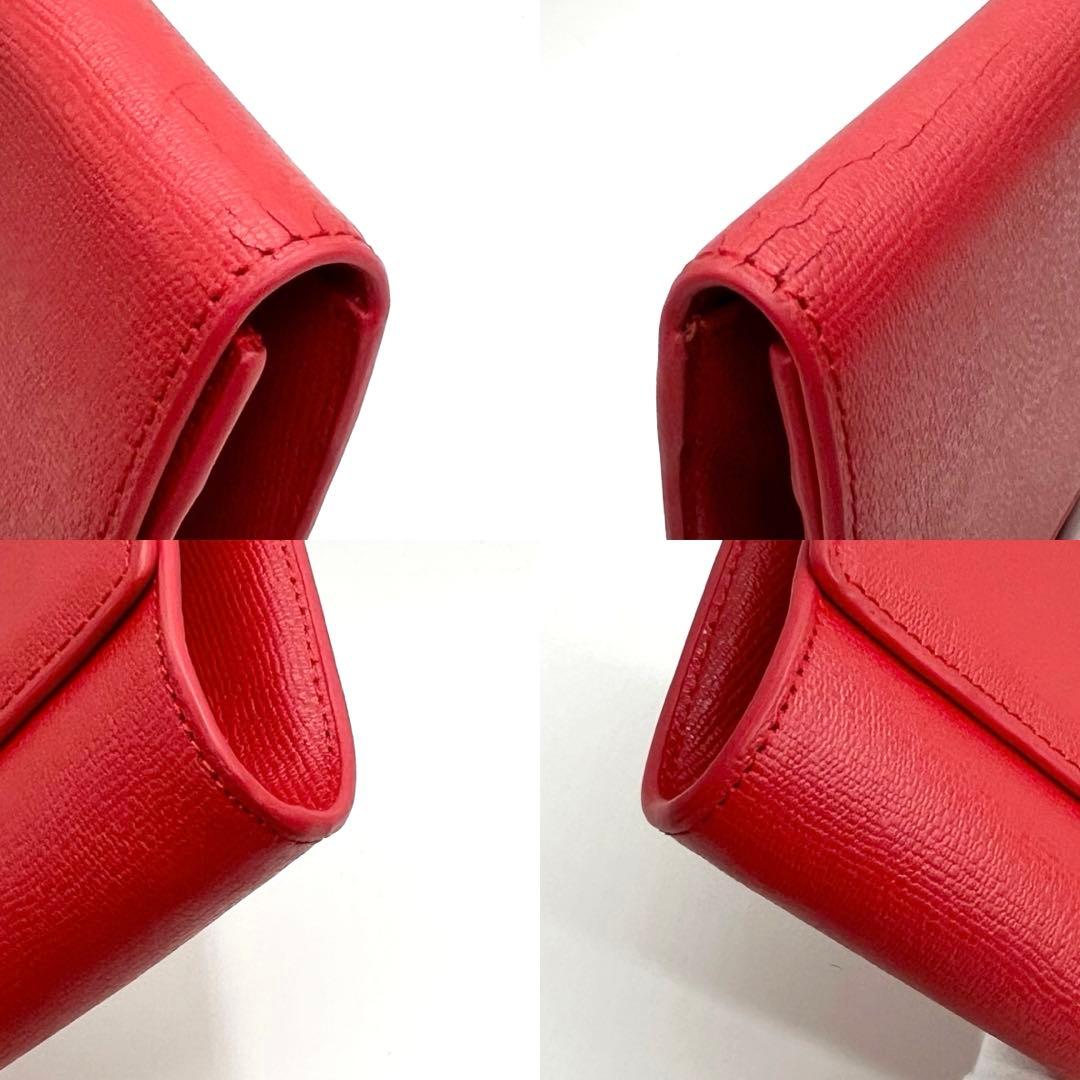 【希少】イヴ・サンローラン　クラッチバッグ　Yライン レッド　レア