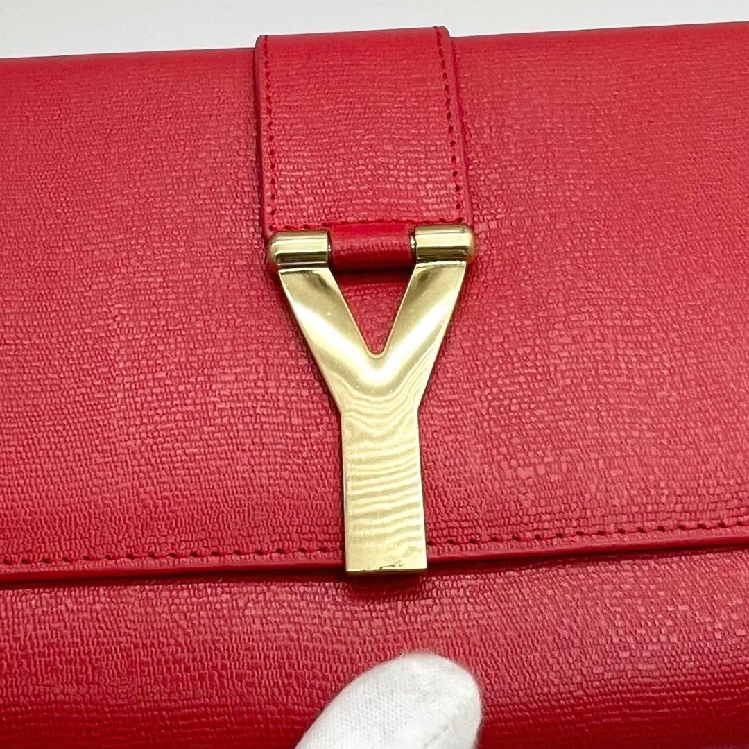 【希少】イヴ・サンローラン　クラッチバッグ　Yライン レッド　レア