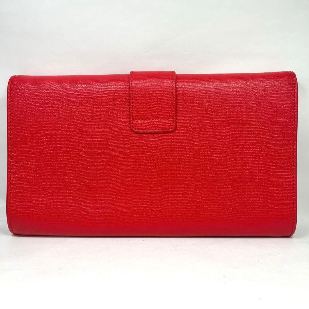【希少】イヴ・サンローラン　クラッチバッグ　Yライン レッド　レア