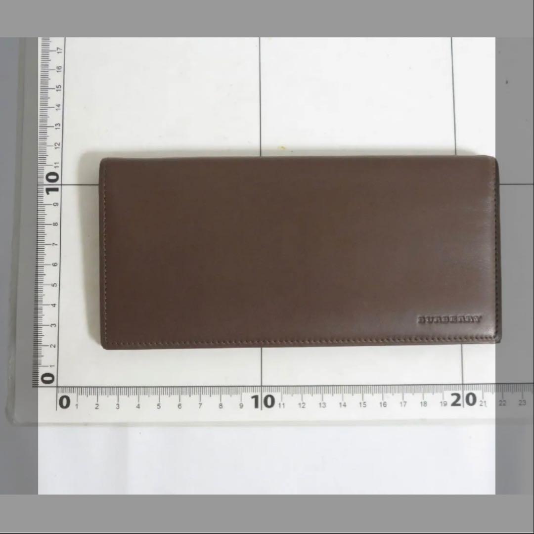値下げ！BURBERRY ブラウンレザー二つ折り長財布