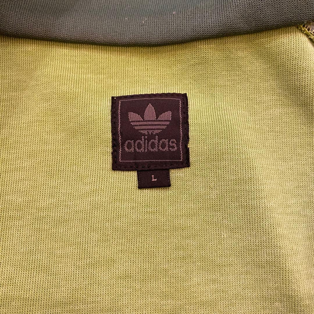 限定価格❗️アディダス 旧ロゴ トラックジャケット ジャージ グリーン L 万国旗