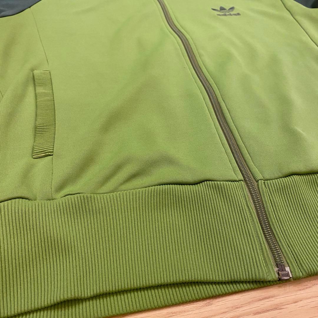 限定価格❗️アディダス 旧ロゴ トラックジャケット ジャージ グリーン L 万国旗