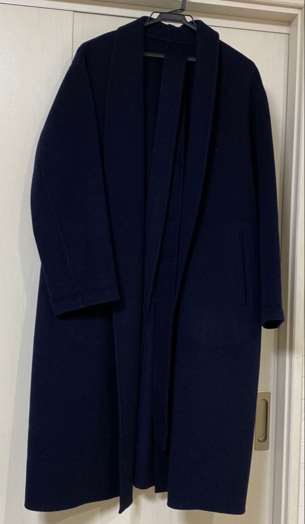 plage 160Sショールカラーラベルテッドコート ネイビー　36