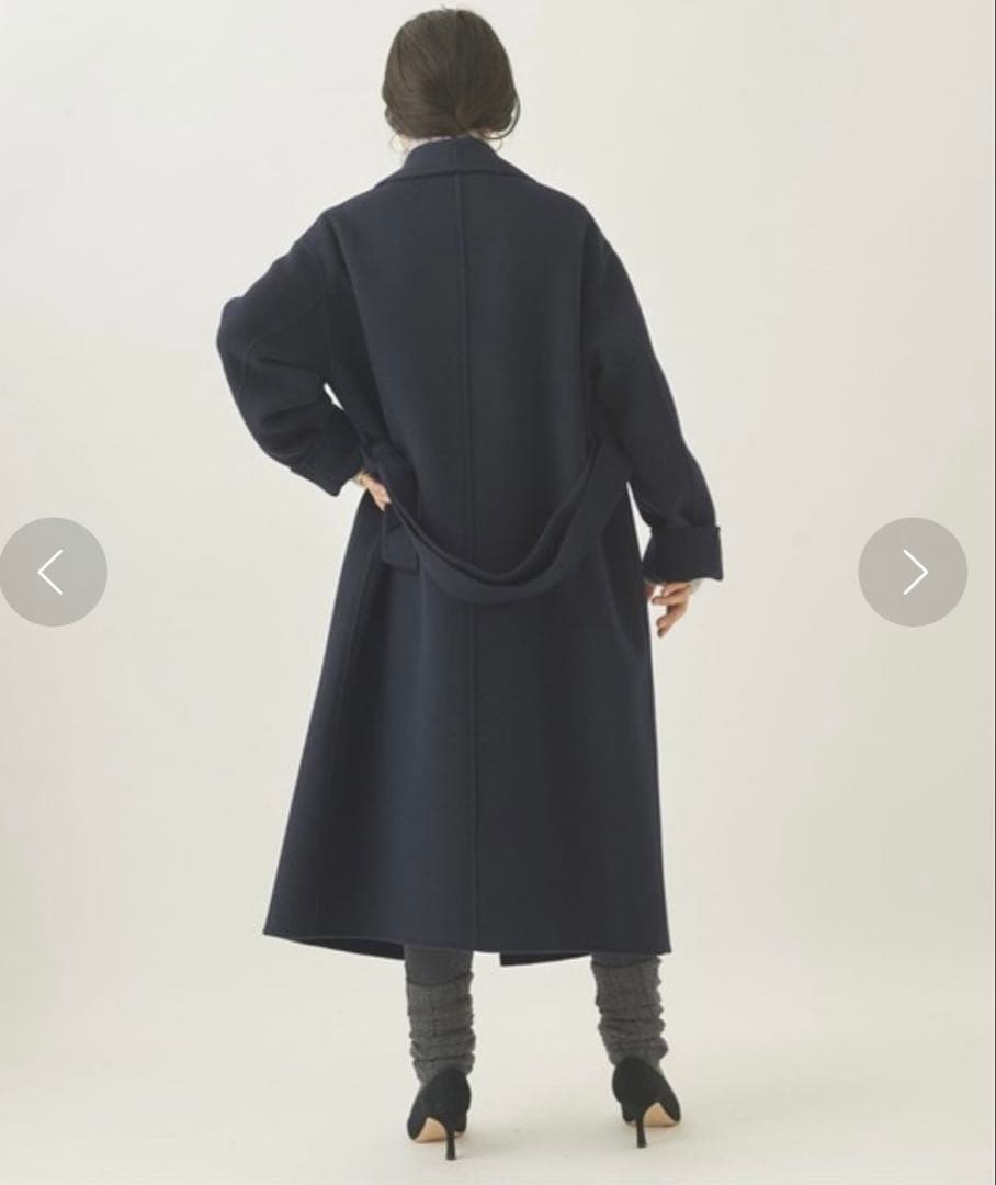 plage 160Sショールカラーラベルテッドコート ネイビー　36