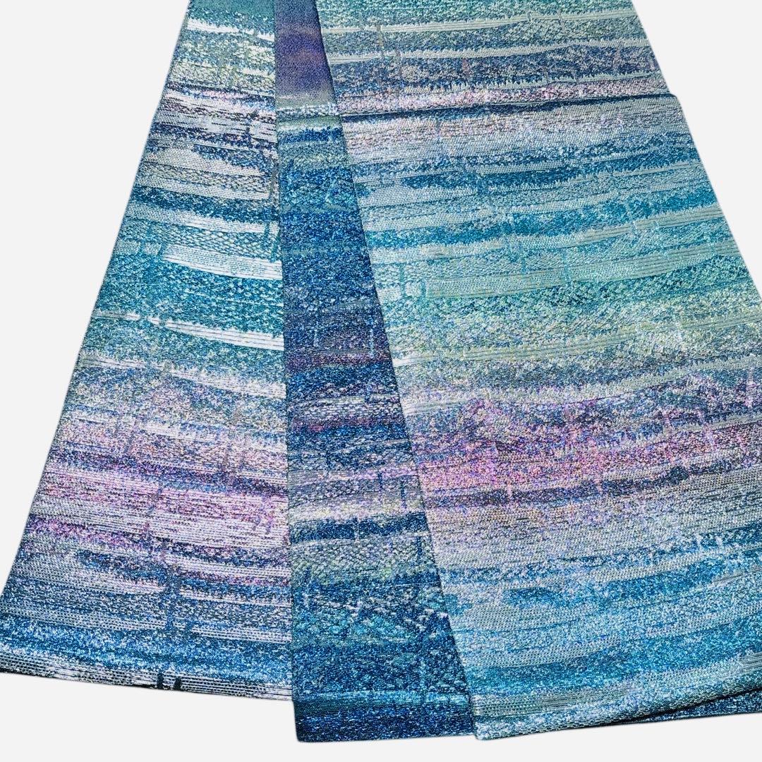 A 204美品袋帯 六通柄 織の宝石佐波理綴　実新特許確定済 志摩半岛定