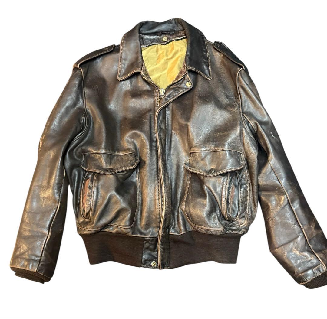 70s Schott A-2 G-1 牛革 レザージャケット 40