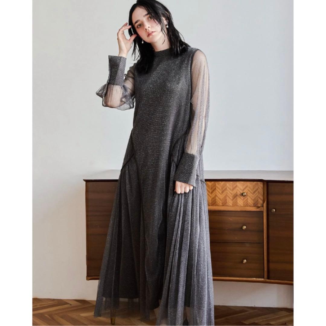 na　美品niana ラメチュールAラインドレス　ブラック