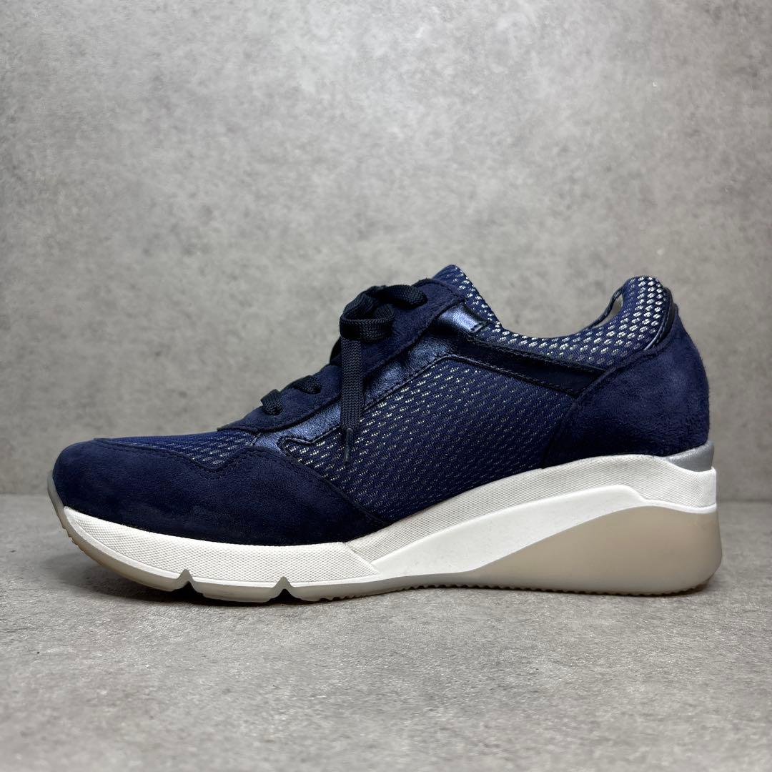 極美品！Gabor ガボール　サイドジップ　厚底　コンフォート　レザースニーカー