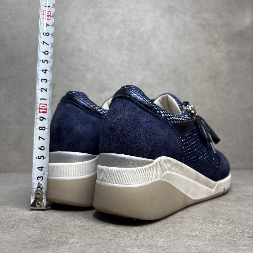 極美品！Gabor ガボール　サイドジップ　厚底　コンフォート　レザースニーカー