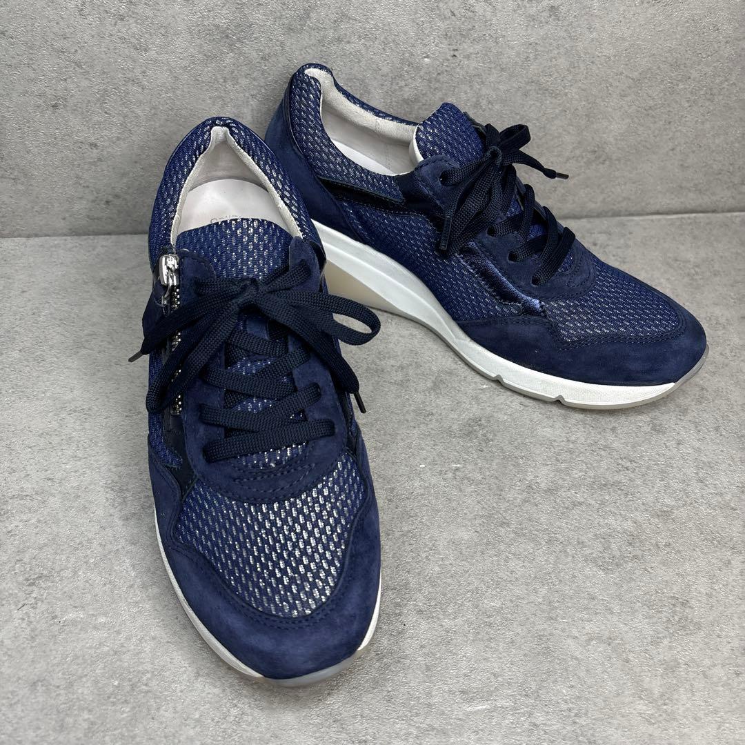 極美品！Gabor ガボール　サイドジップ　厚底　コンフォート　レザースニーカー