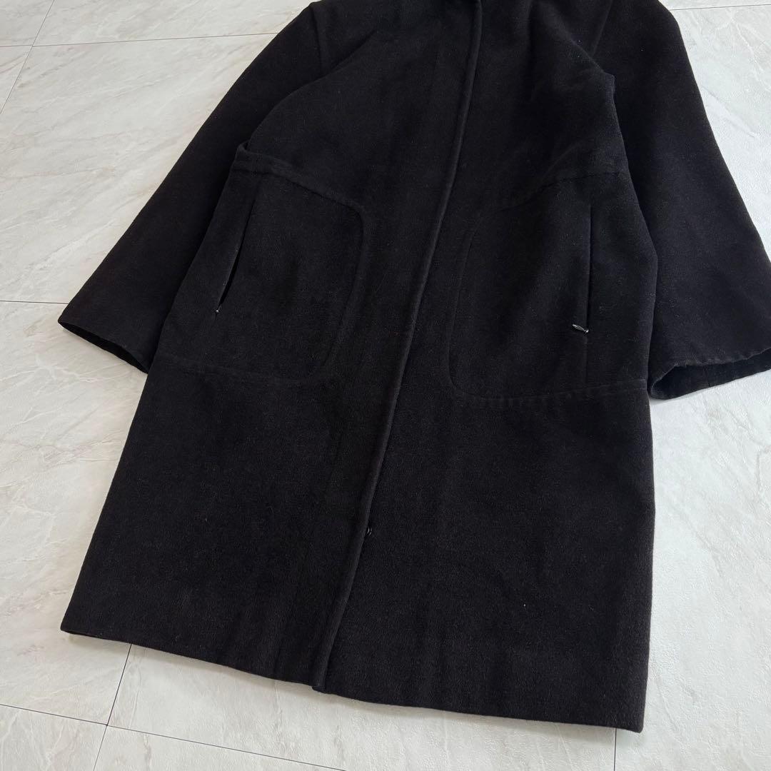【白タグ・ピュアバージンウール】マックスマーラ　フーデッドコート　38サイズ