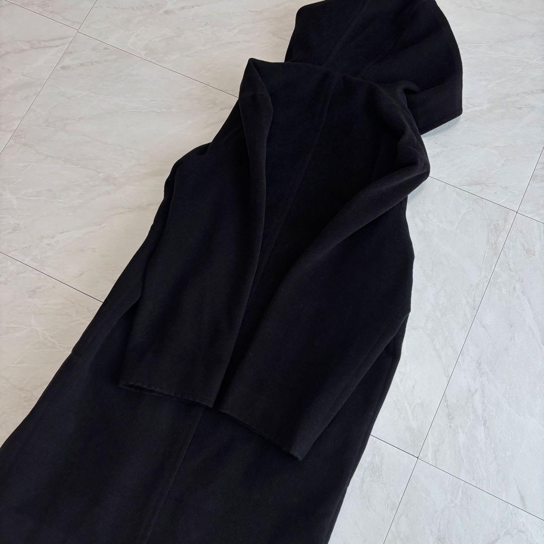 【白タグ・ピュアバージンウール】マックスマーラ　フーデッドコート　38サイズ