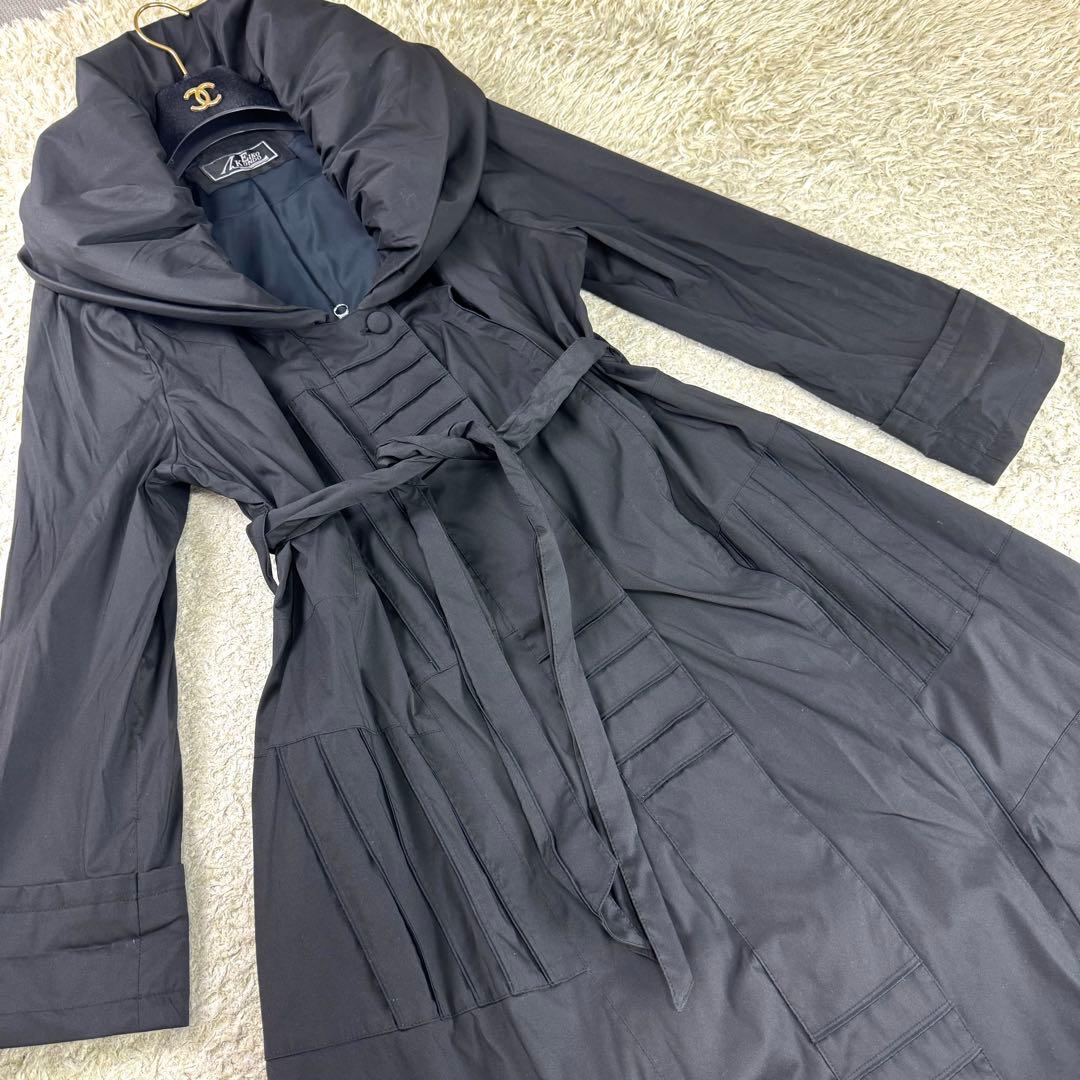 エイココンドウ デザインコート ロング丈 ベルト Aライン ショールカラー