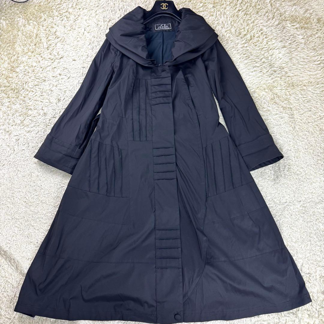 エイココンドウ デザインコート ロング丈 ベルト Aライン ショールカラー