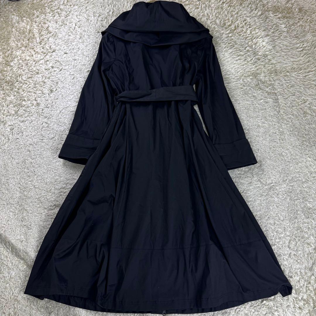 エイココンドウ デザインコート ロング丈 ベルト Aライン ショールカラー