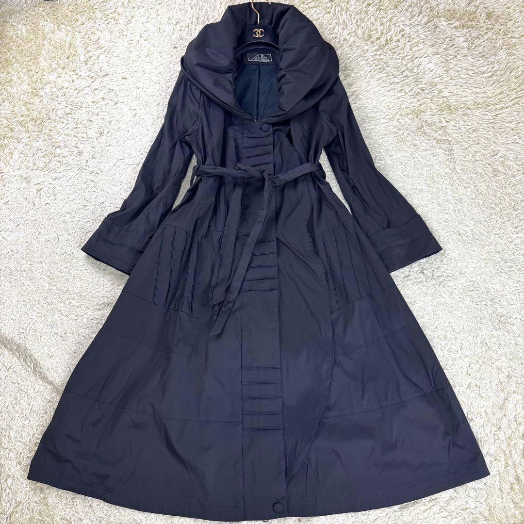 エイココンドウ デザインコート ロング丈 ベルト Aライン ショールカラー