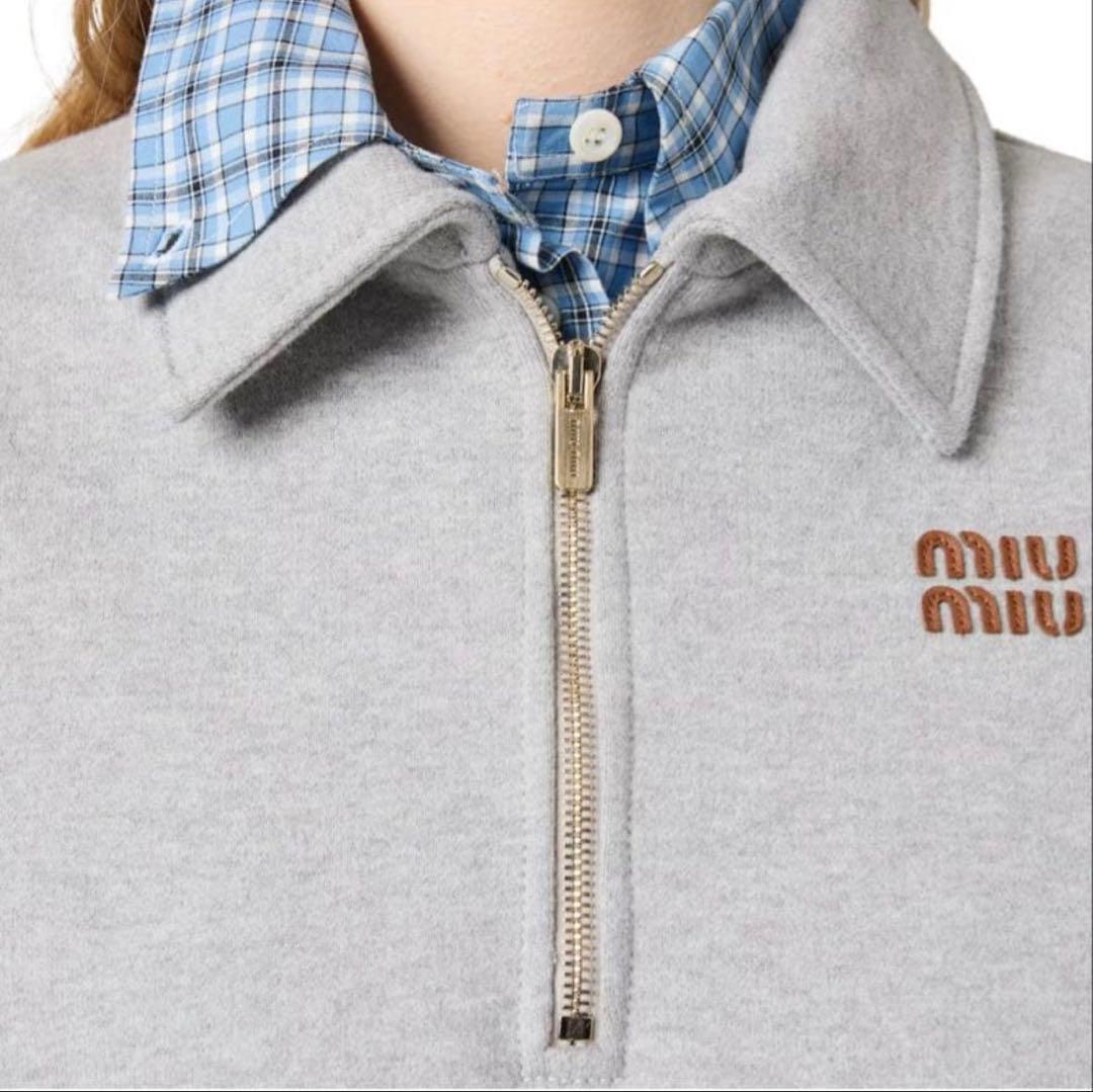 MIUMIU ハーフファスナー付 スウェットシャツ Sサイズ