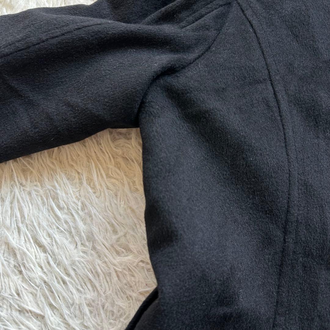 組曲　カシミヤ100%ロングコート　スタンドカラー　黒　ブラック　大きいサイズ