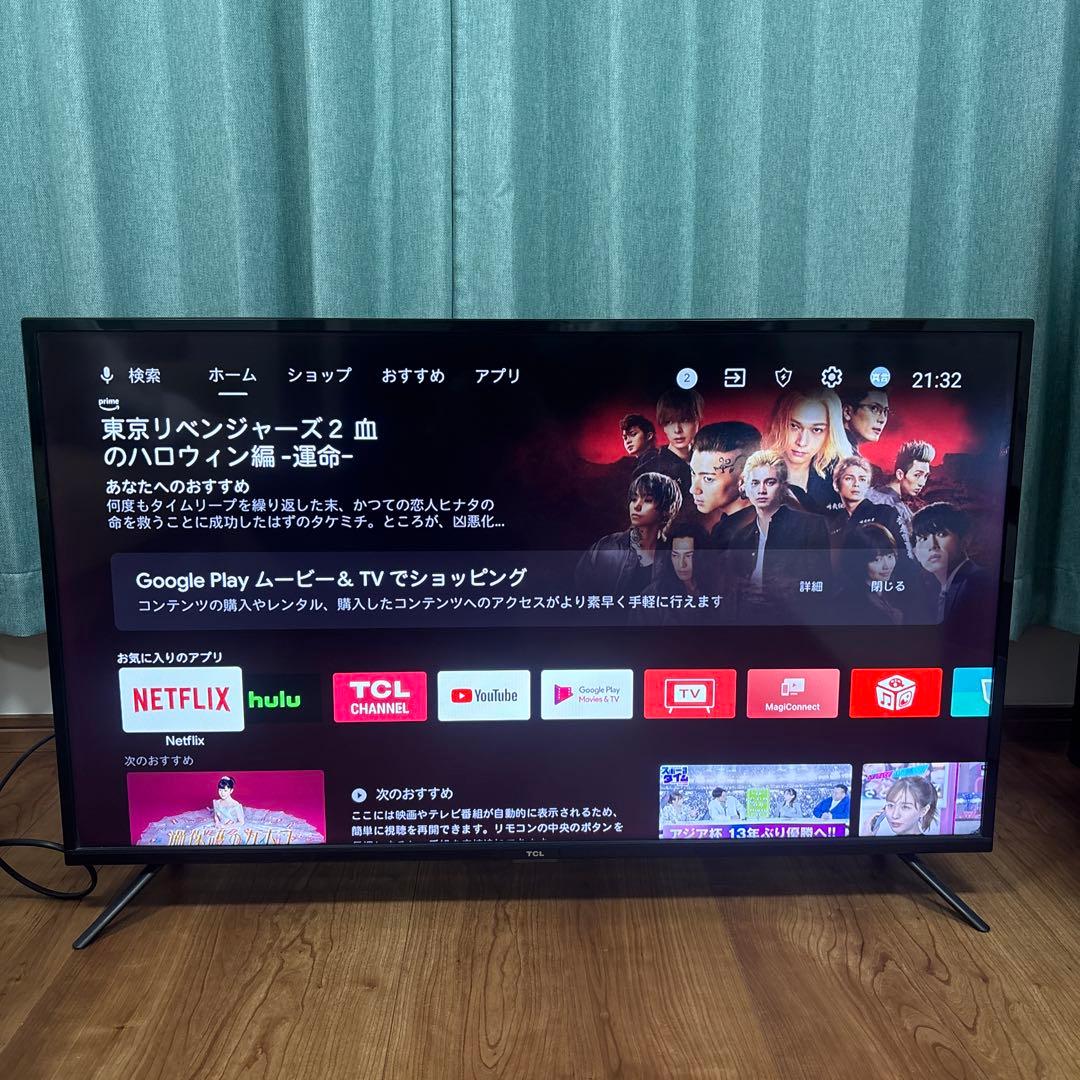TCL 40V型 液晶テレビ スマートテレビ 40S515 ネット動画アプリ搭載