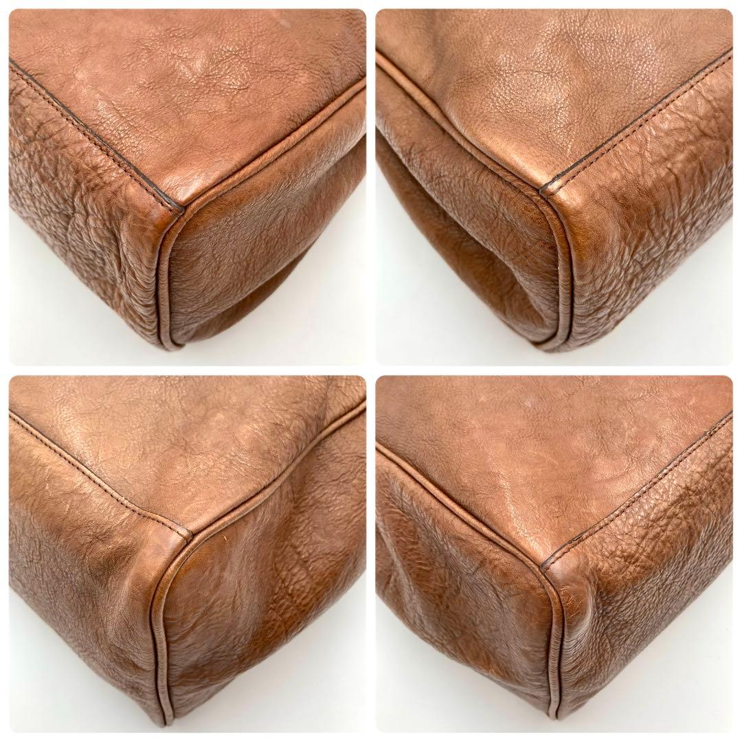 美品✨ シータパランティカ トートバッグ L レザー 茶色 ターンロック 大容量