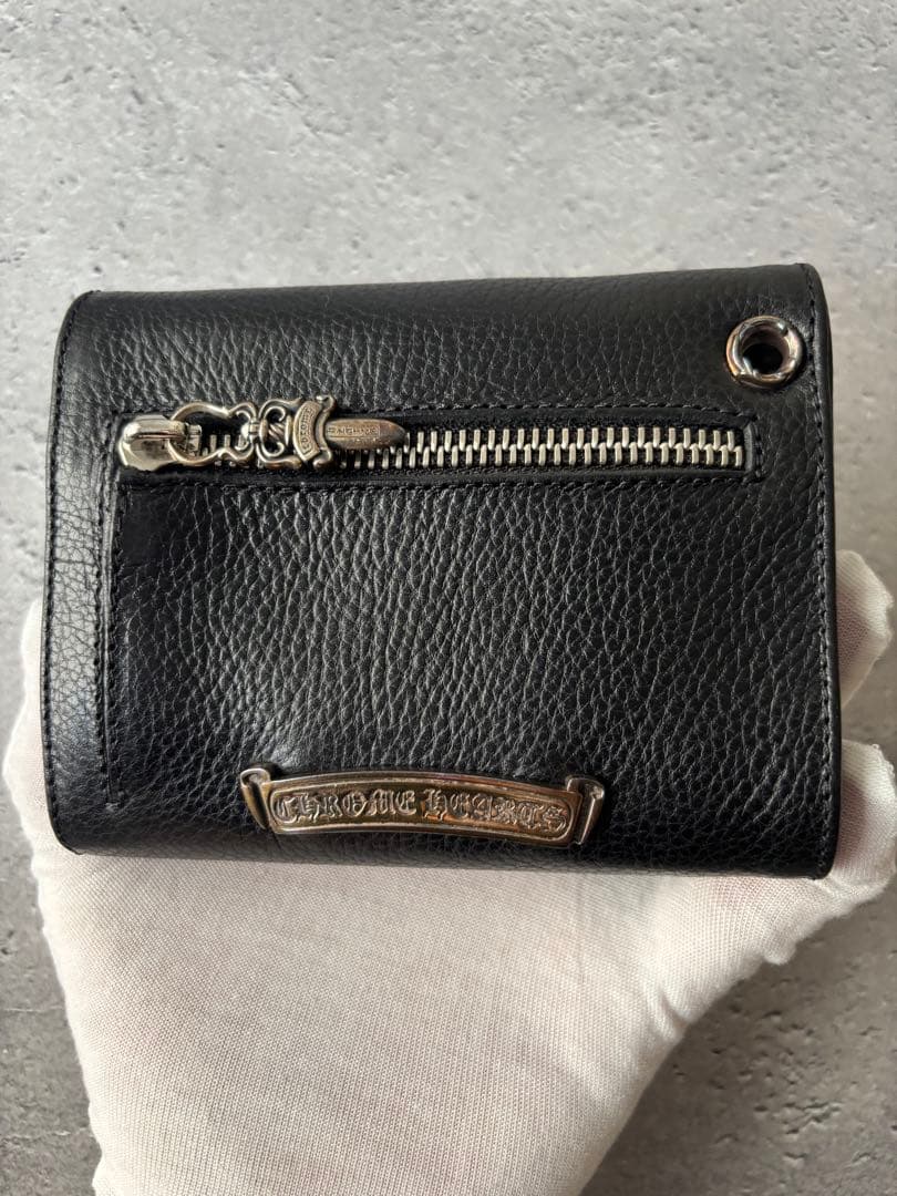 クロムハーツ 　ウェーブミニ クロスボールボタンレザーウォレット　財布