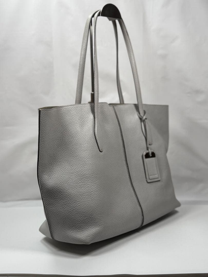 トッズ TOD’S レザートートバッグ グレー 大容量