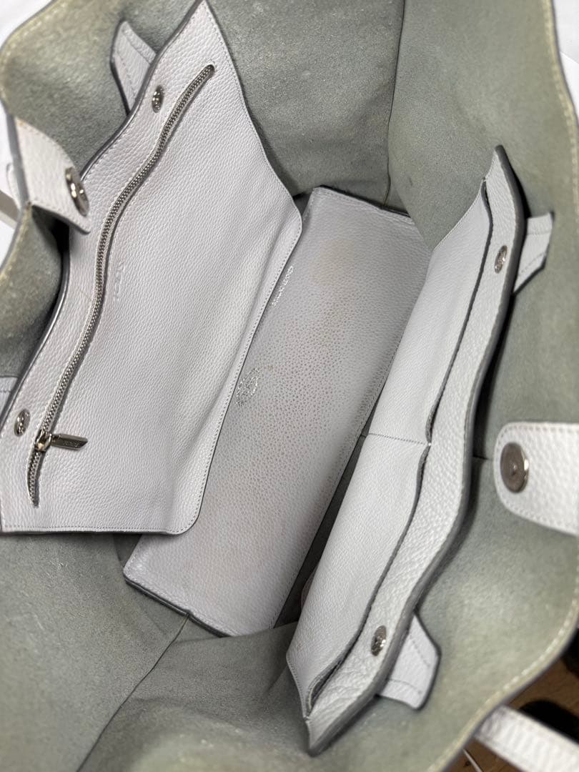 トッズ TOD’S レザートートバッグ グレー 大容量