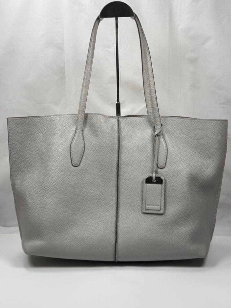 トッズ TOD’S レザートートバッグ グレー 大容量
