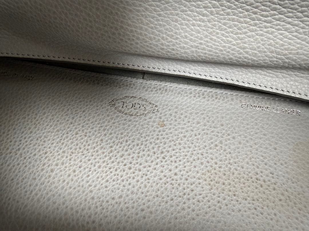 トッズ TOD’S レザートートバッグ グレー 大容量