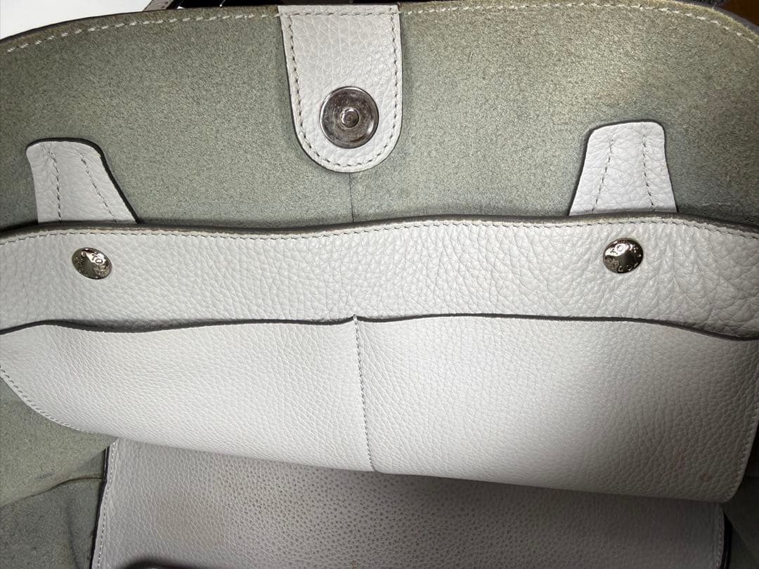 トッズ TOD’S レザートートバッグ グレー 大容量