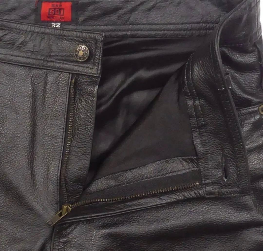 ★S&W★W32 レザーパンツ エスアンドダブル 501