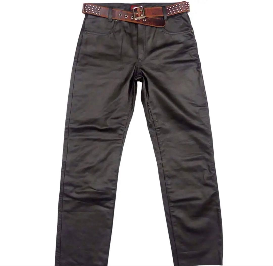★S&W★W32 レザーパンツ エスアンドダブル 501