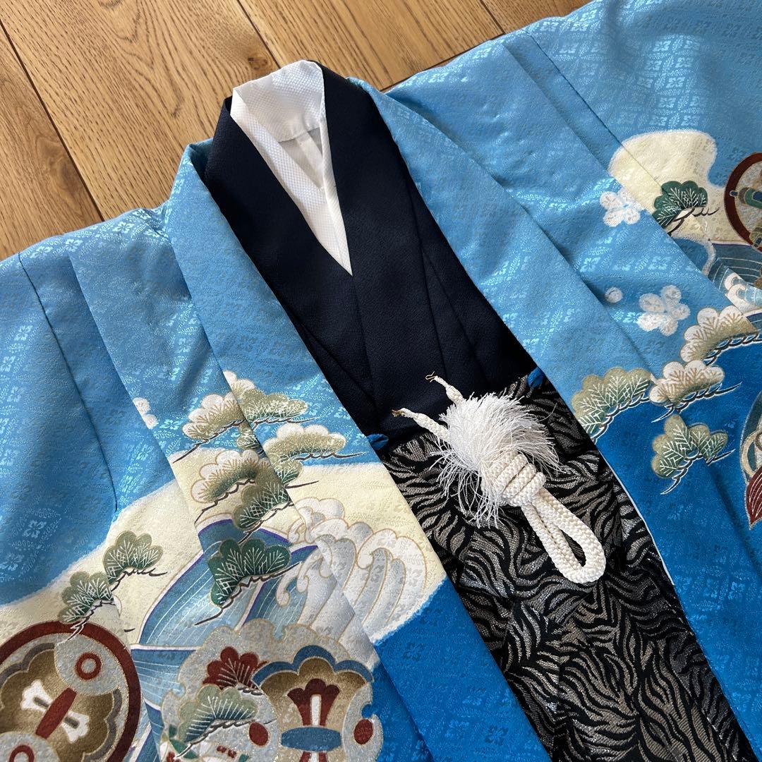 七五三　5歳用羽織袴セット　水色