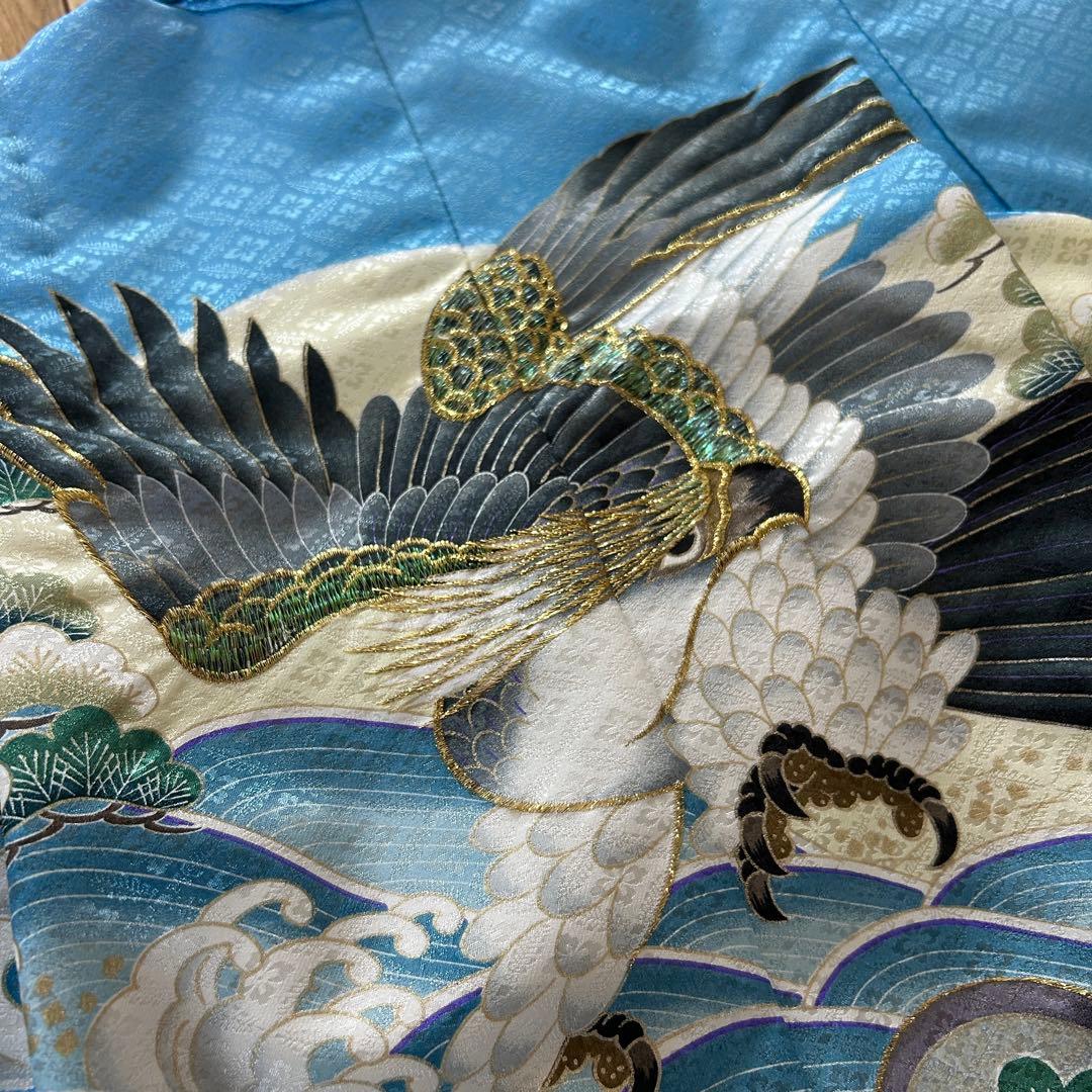 七五三　5歳用羽織袴セット　水色